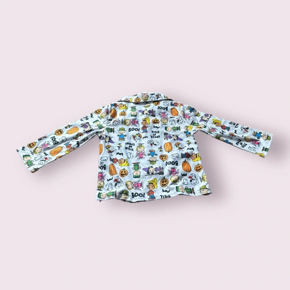 Toddler Peanuts Charlie Brown Halloween Theme Fleece Pajama Set Size 3T - Picture 8 of 11